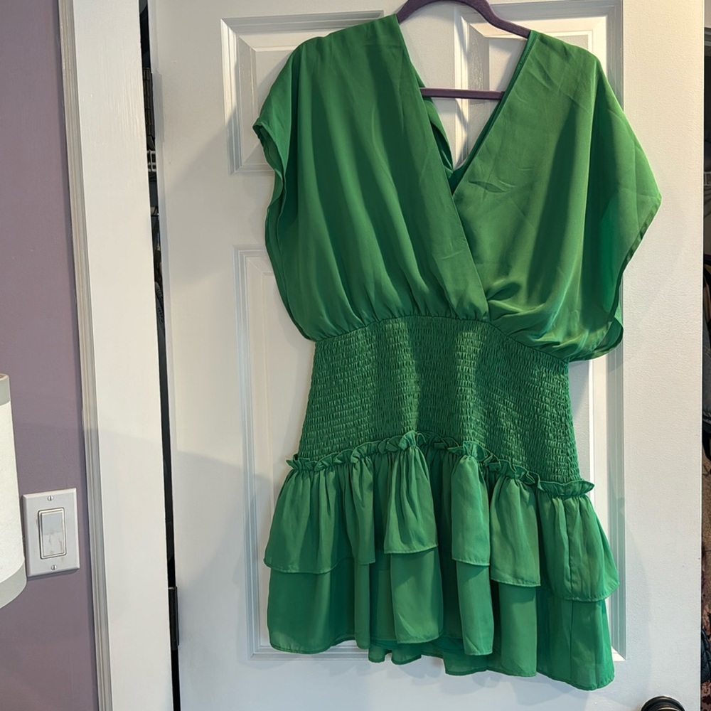 Green cinch dress